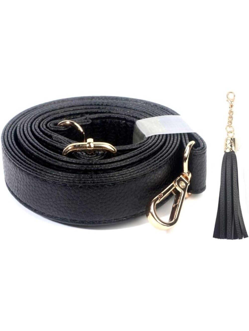 Stylish Adjustable Black/Gold Purse Strap Replacement | 1" Wide Microfiber